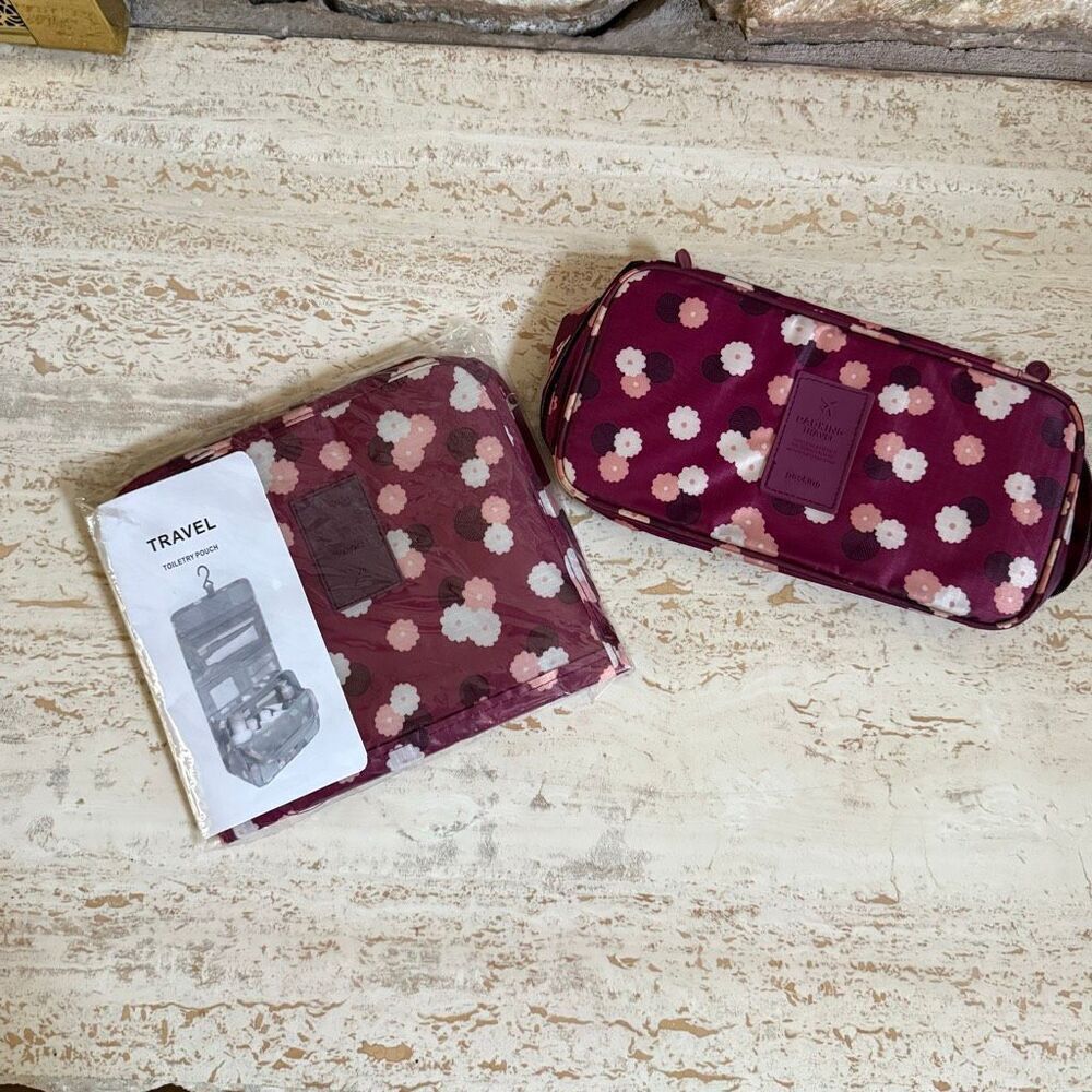 Floral print toiletry & undergarment bags travel packing bags organizers